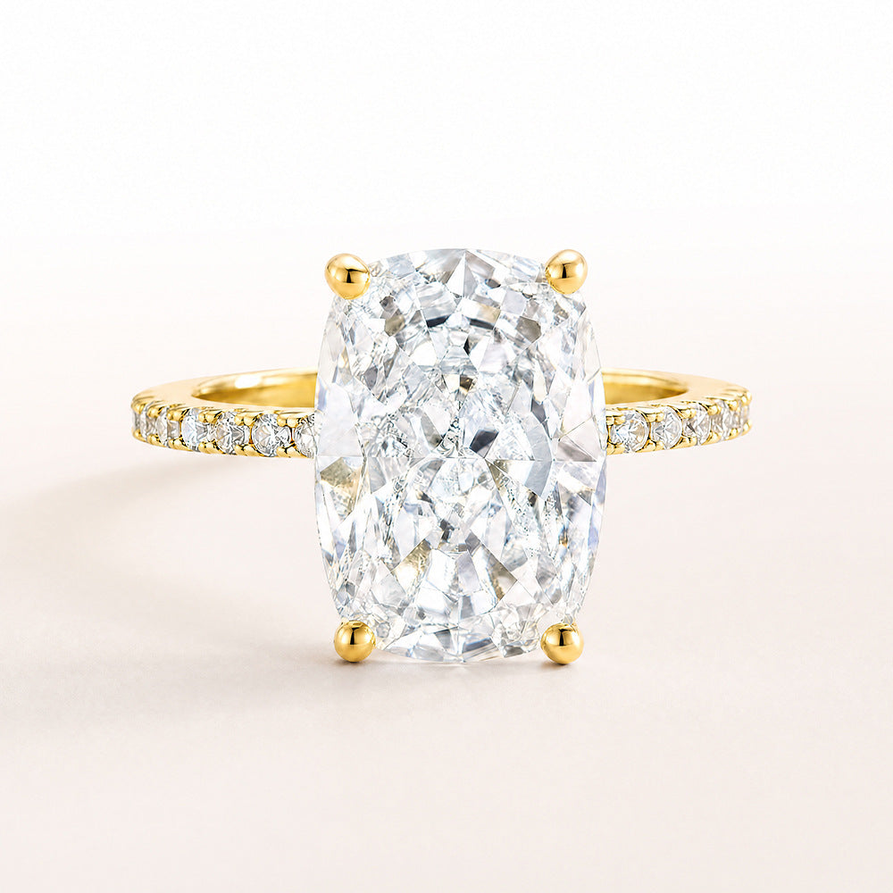Elongated Cushion CZ Pavé Ring