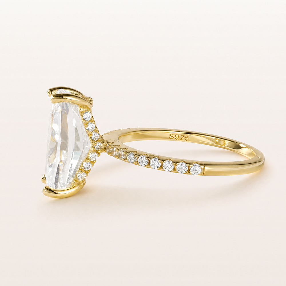 Elongated Cushion CZ Pavé Ring – detail view 3