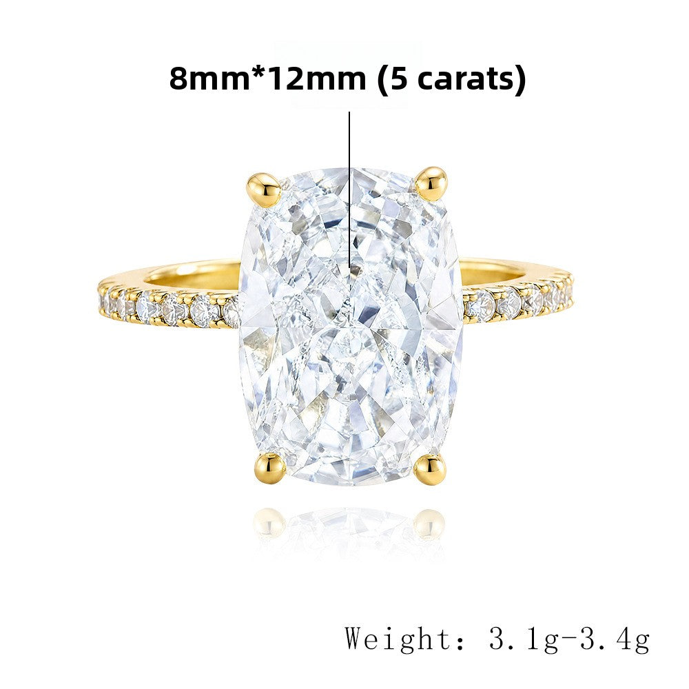 Elongated Cushion CZ Pavé Ring – image 7