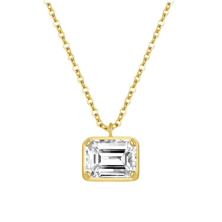 Emerald Cut Moissanite Pendant Necklace – image 4