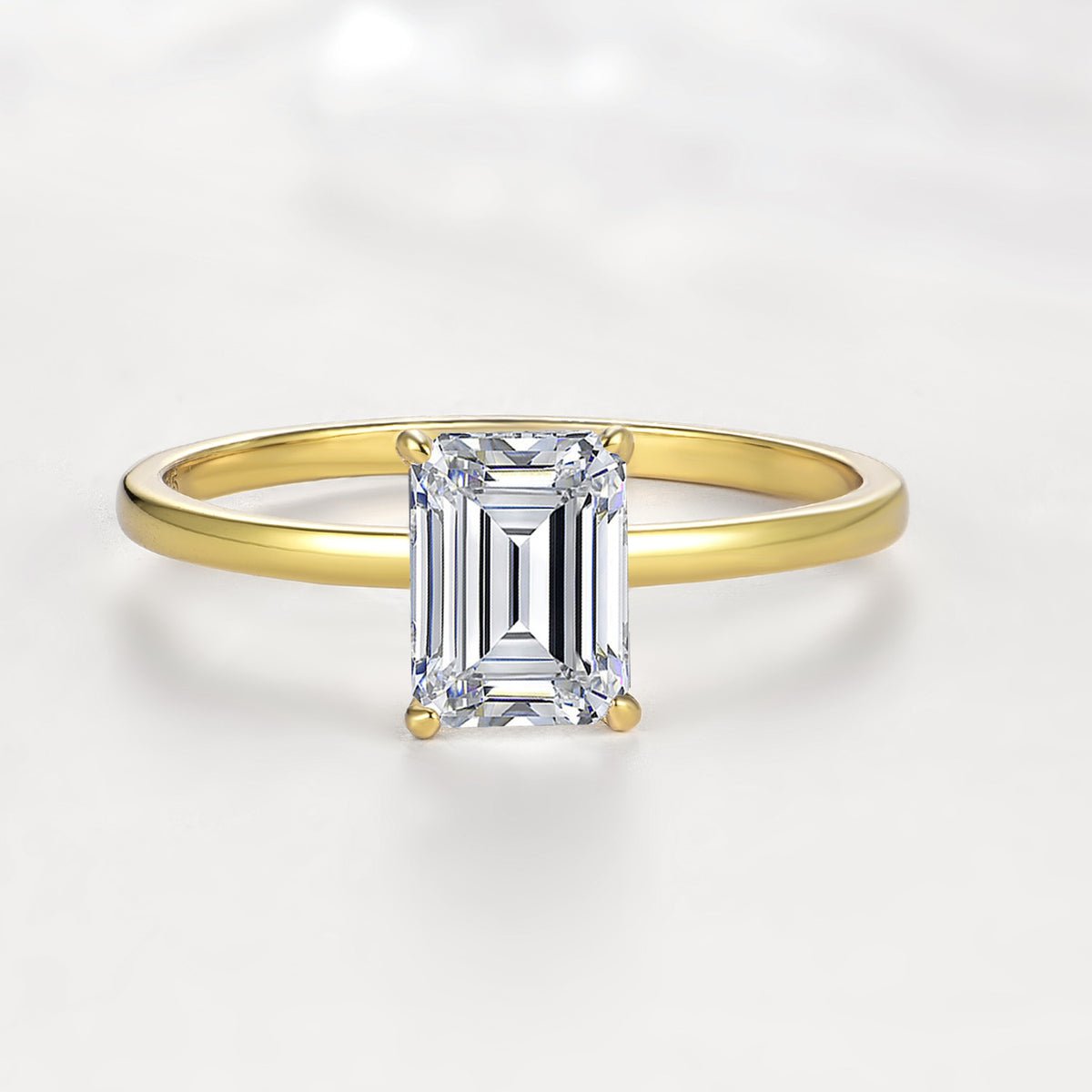Emerald Cut Moissanite Solitaire Ring – wholesale moissanite rings