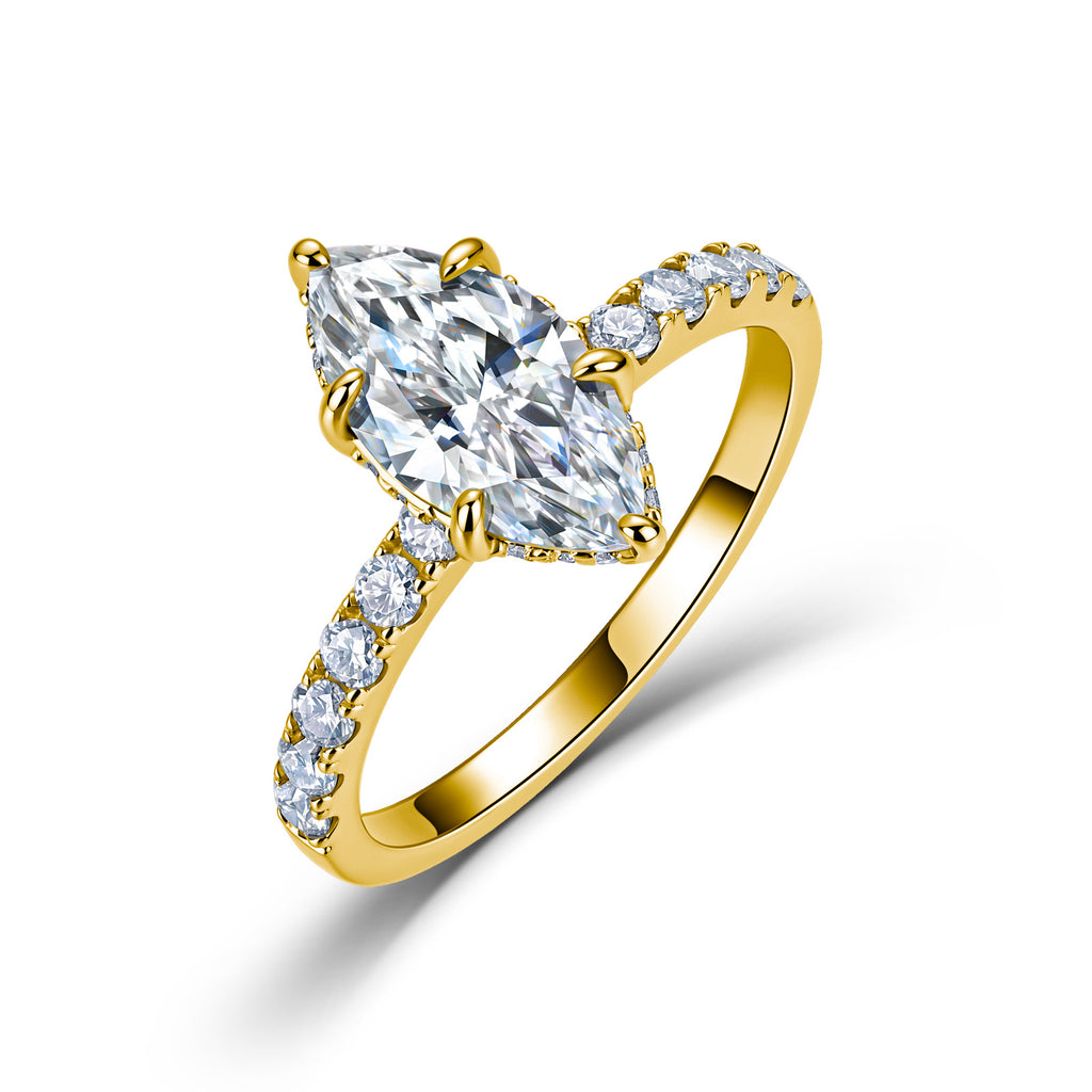 Marquise Cut Moissanite Engagement Ring