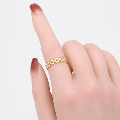 Retro Chain Watch Strap Ring – wholesale silver rings