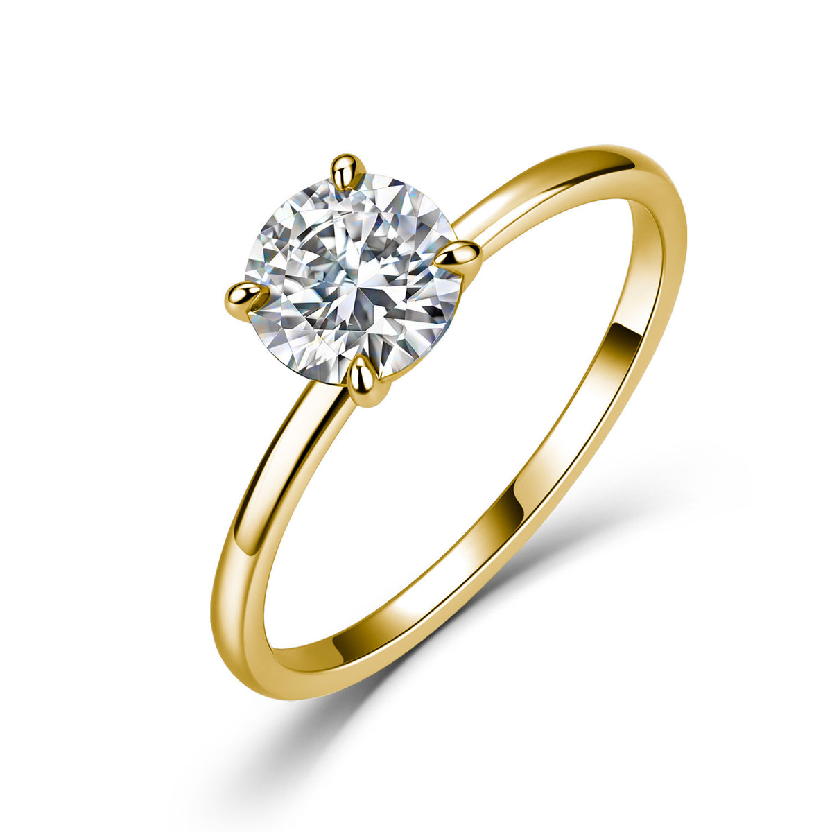 Simple Four-Claw Moissanite Ring