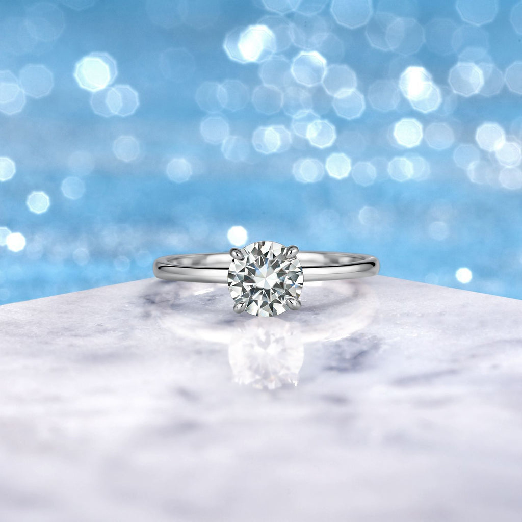 Simple Four-Claw Moissanite Ring – image 4