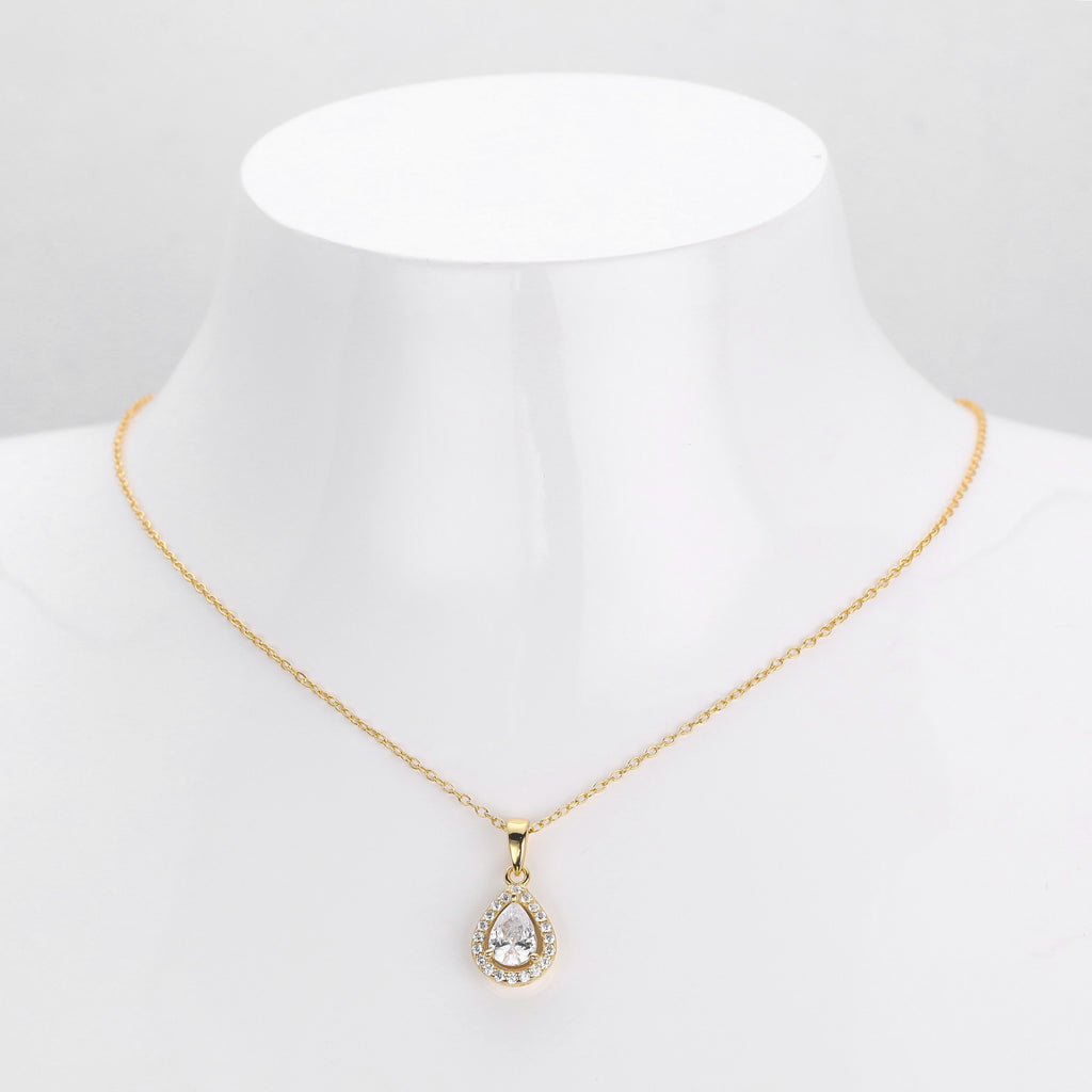 Double-Layer Zircon Earrings and Necklace Set – image 10