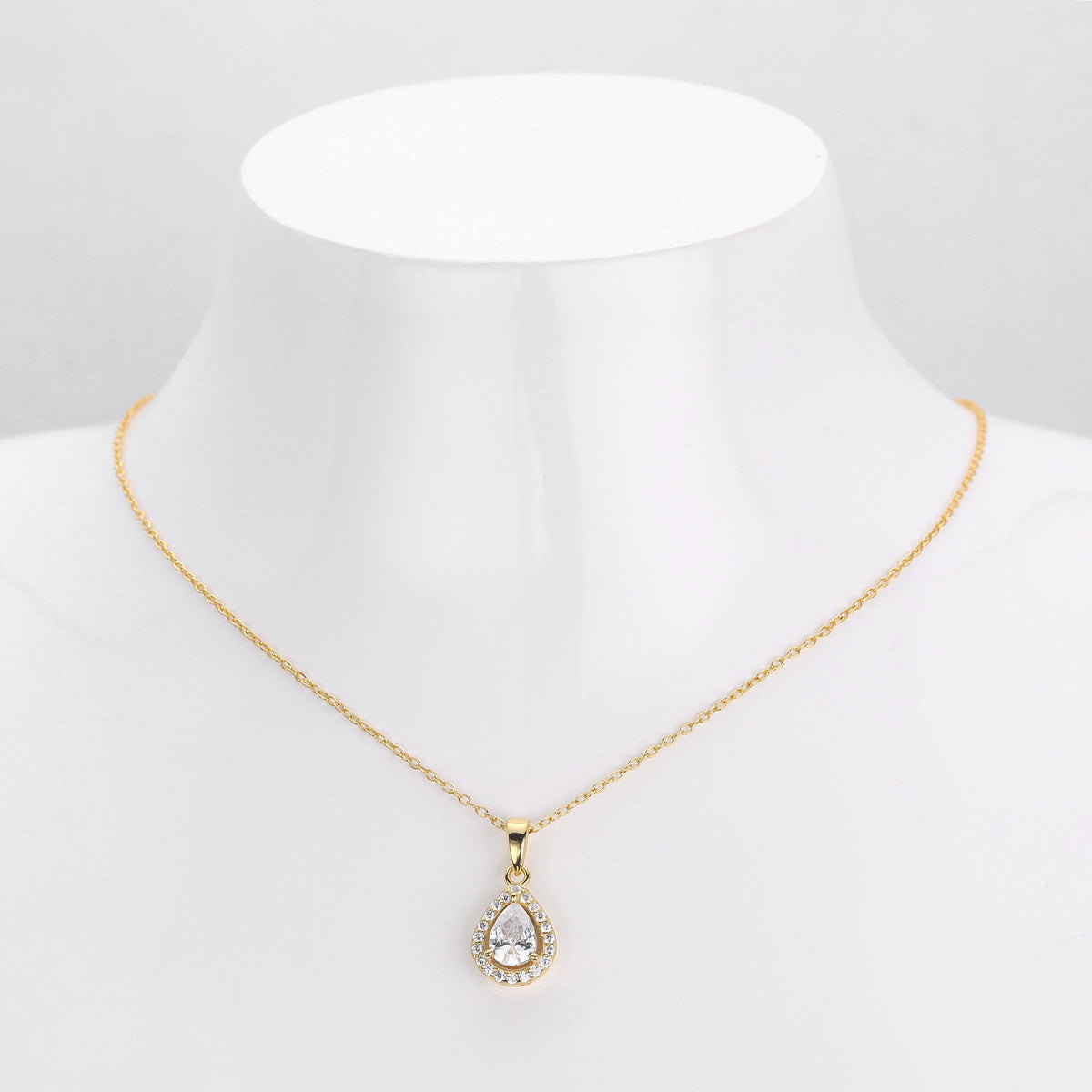 Double-Layer Zircon Earrings and Necklace Set – image 10