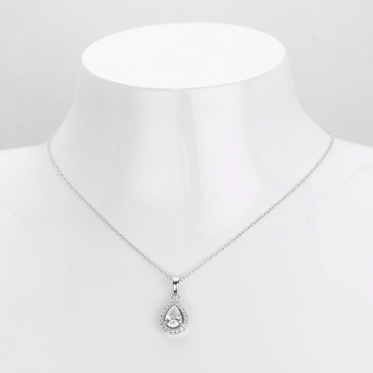 Double-Layer Zircon Earrings and Necklace Set – image 11