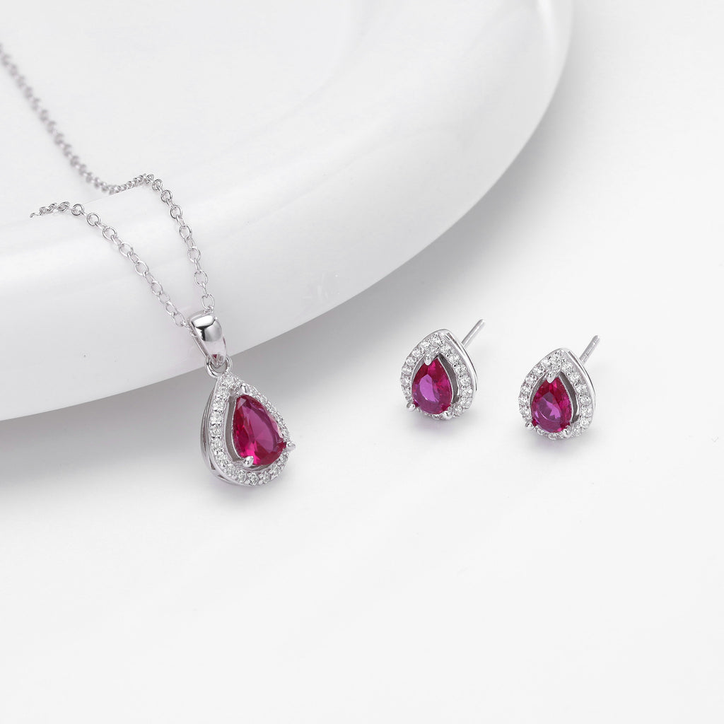 Double-Layer Zircon Earrings and Necklace Set – image 14