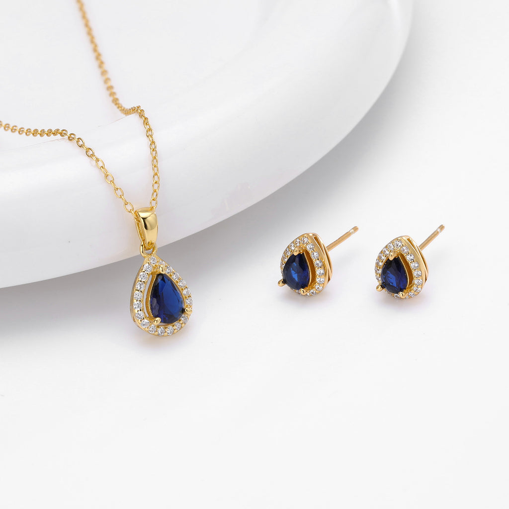 Double-Layer Zircon Earrings and Necklace Set – image 22