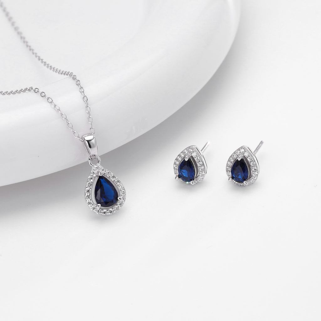 Double-Layer Zircon Earrings and Necklace Set – image 23