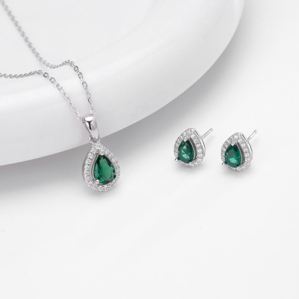 Double-Layer Zircon Earrings and Necklace Set – image 28