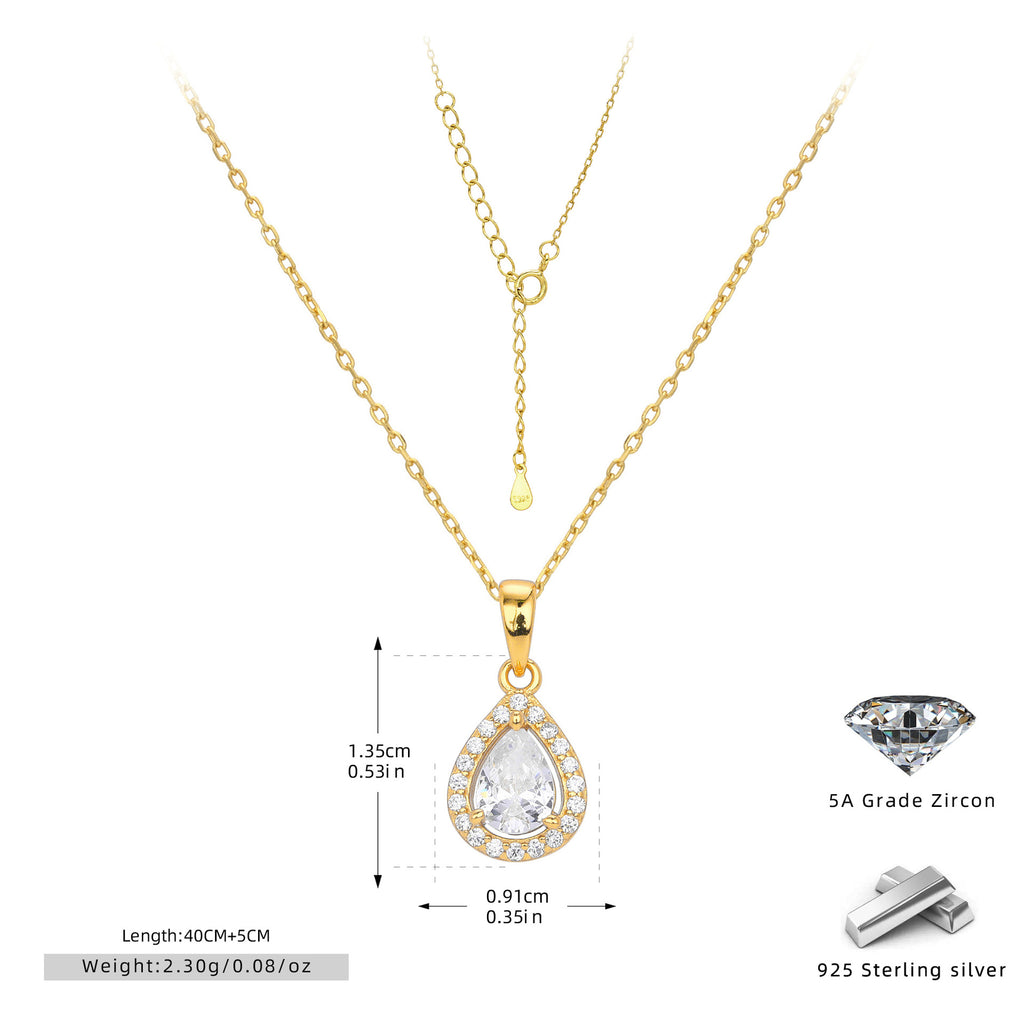 Double-Layer Zircon Earrings and Necklace Set – image 32