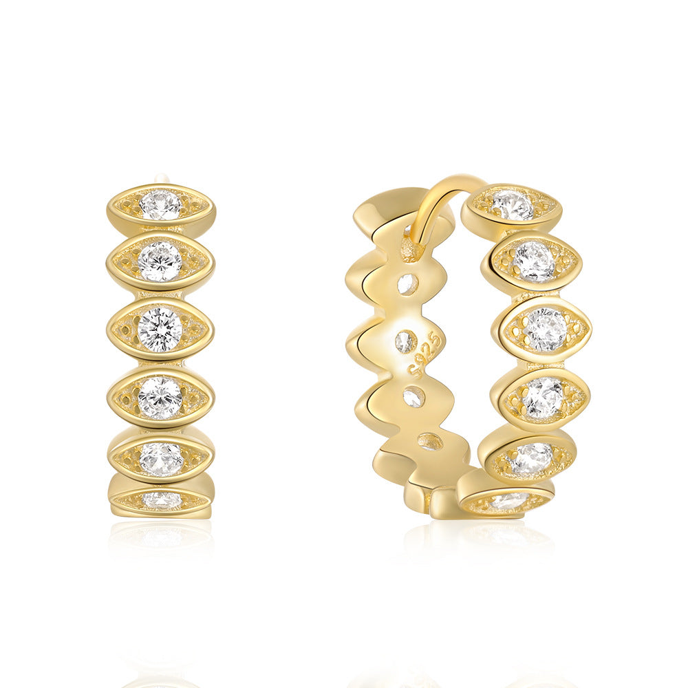 Evil Eye CZ Hoop Earrings