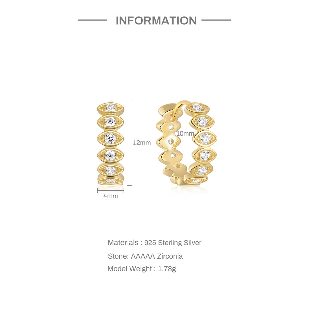 Evil Eye CZ Hoop Earrings – image 4