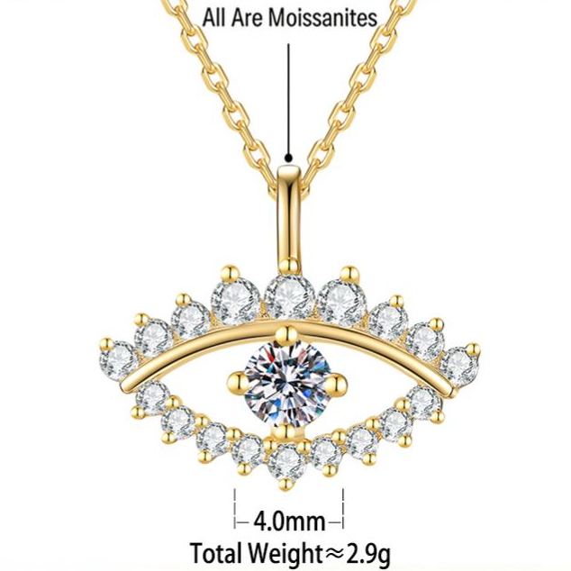 Evil Eye Moissanite Pendant Necklace – image 5