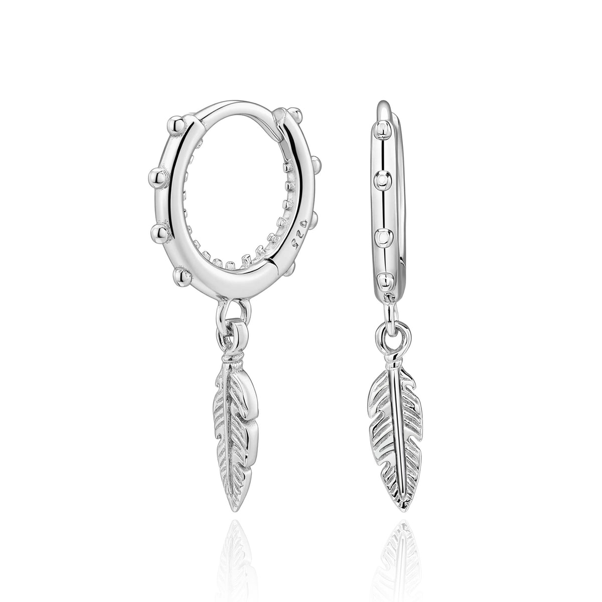 Feather Charm Beaded Hoop Earrings – earring hoops in bulk