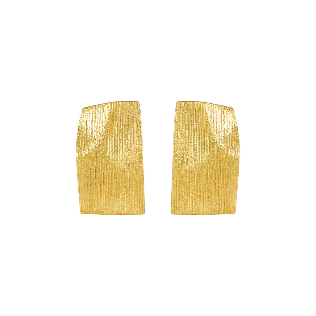 Fine-Line Textured Geometric Stud Earrings – image 5