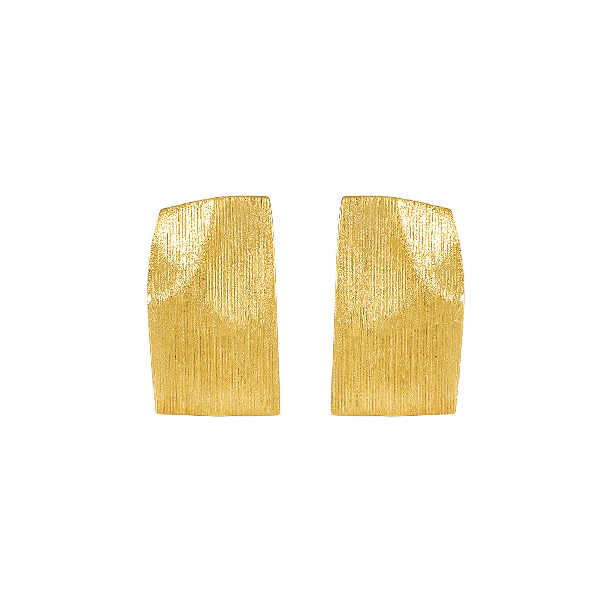 Fine-Line Textured Geometric Stud Earrings – image 5