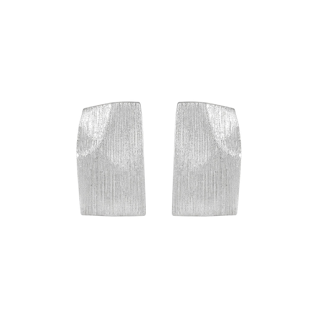 Fine-Line Textured Geometric Stud Earrings – image 6