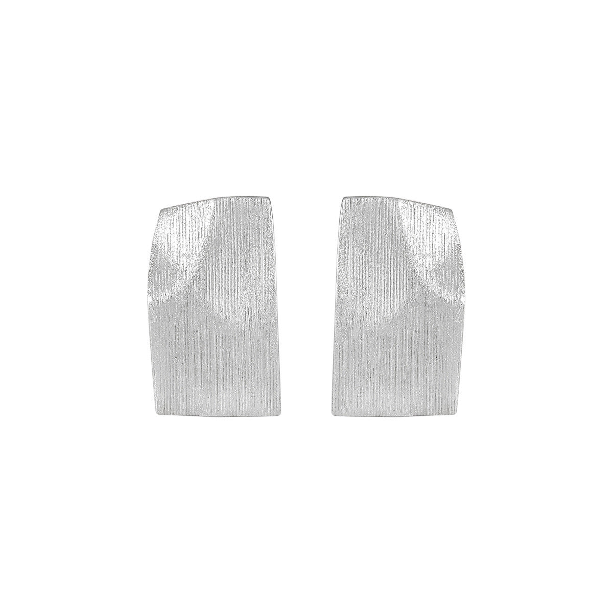 Fine-Line Textured Geometric Stud Earrings – image 6