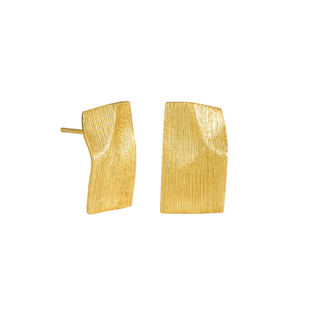Fine-Line Textured Geometric Stud Earrings – image 7