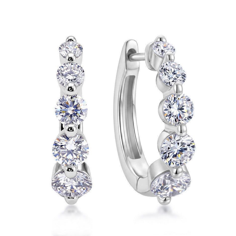 Five-Stone Lab-Grown Diamond Huggie Earrings
