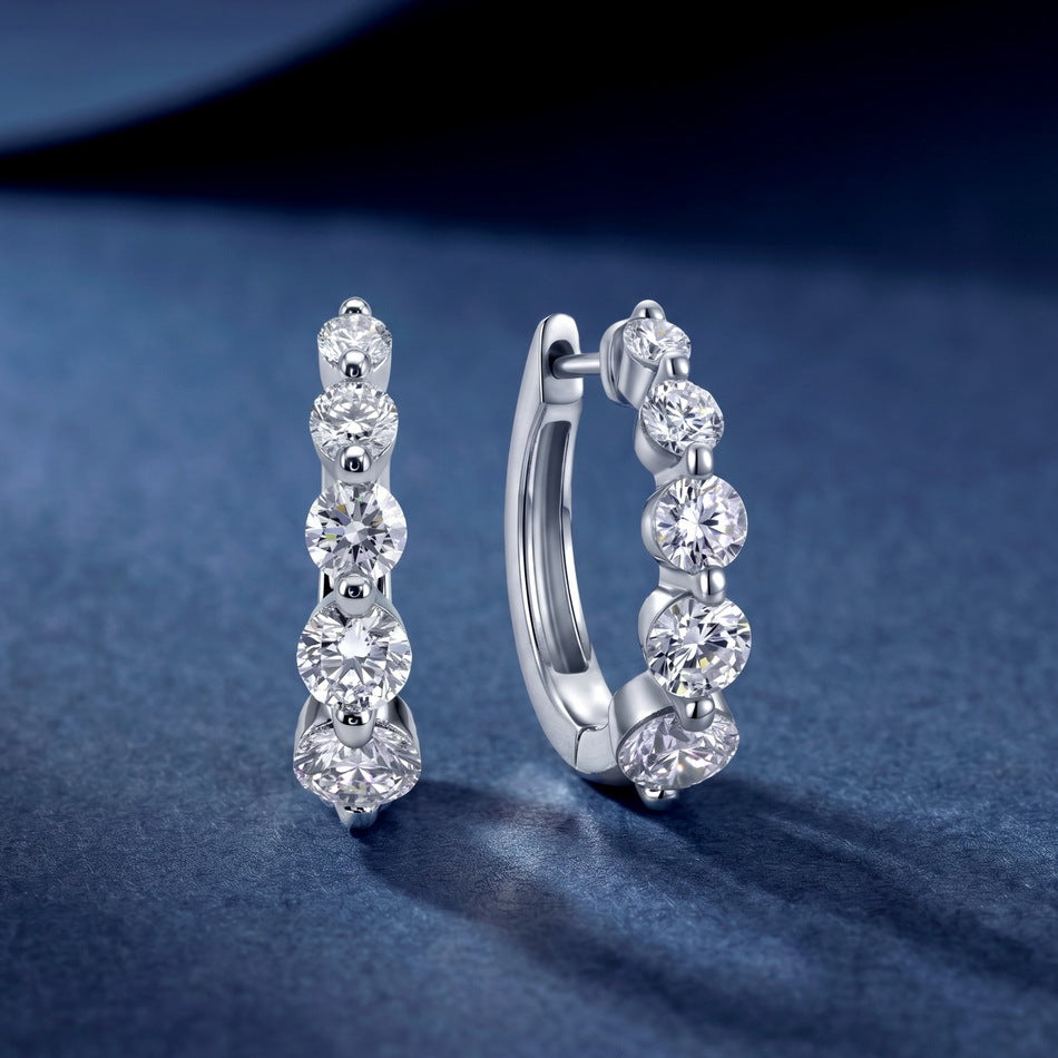 Five-Stone Lab-Grown Diamond Huggie Earrings – earring hoops in bulk