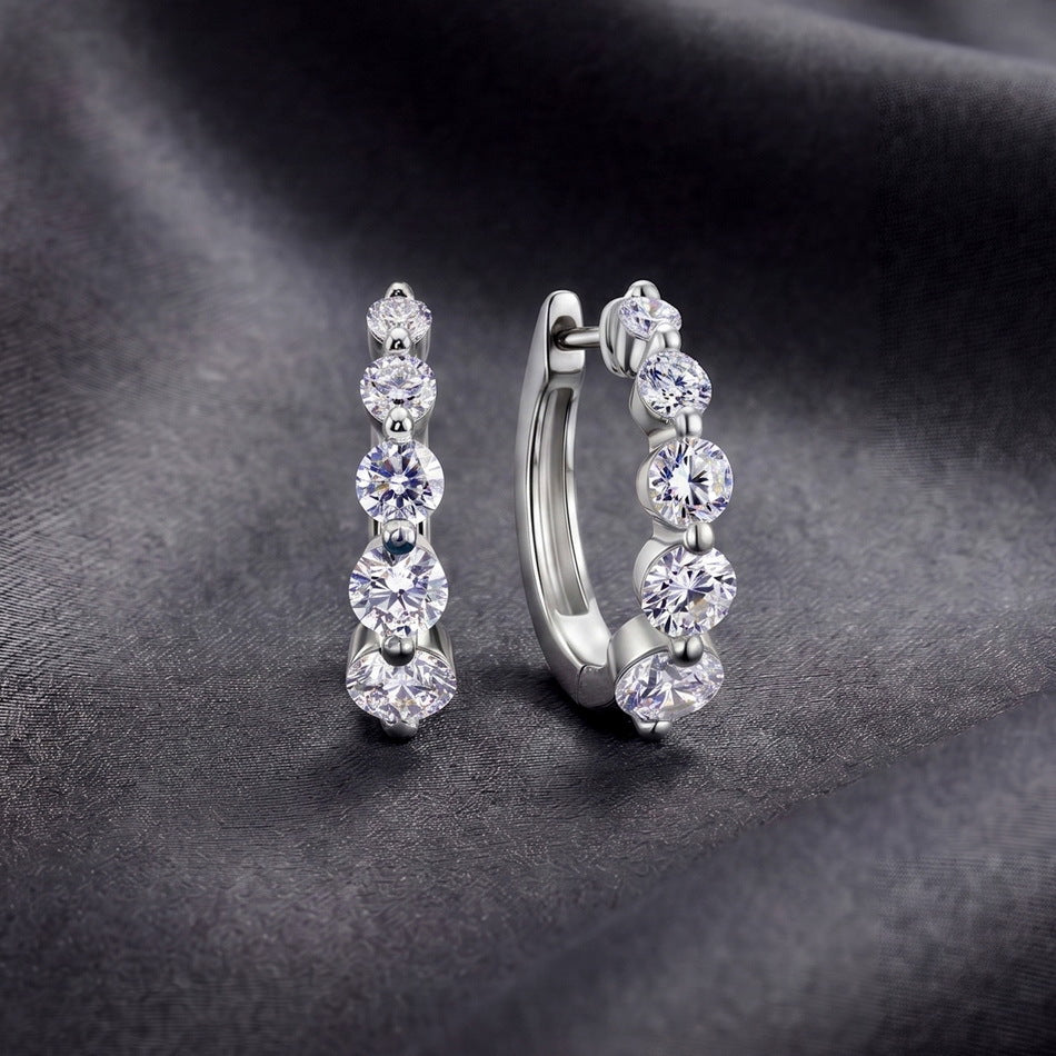 Five-Stone Lab-Grown Diamond Huggie Earrings – detail view 3