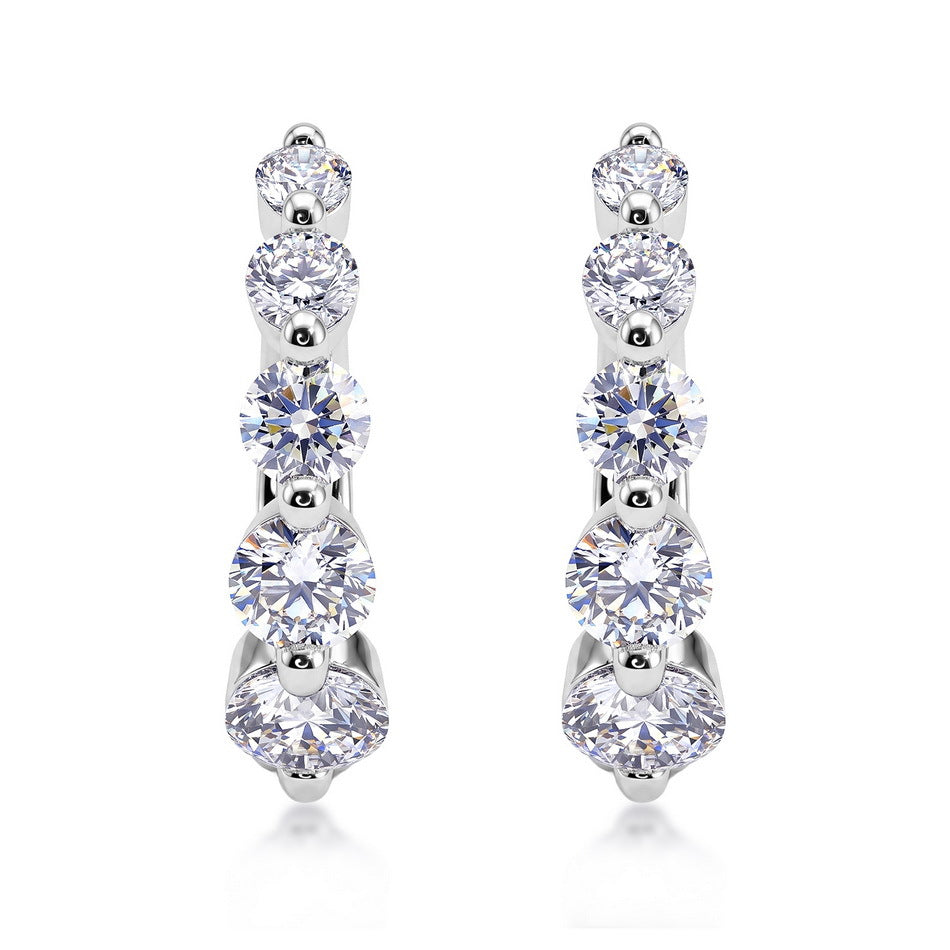 Five-Stone Lab-Grown Diamond Huggie Earrings – image 5