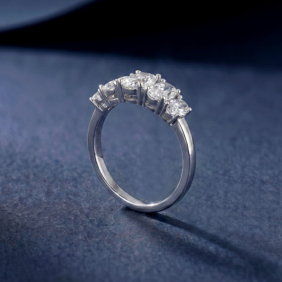 Five Stone Lab Grown Diamond Ring – detail view 3