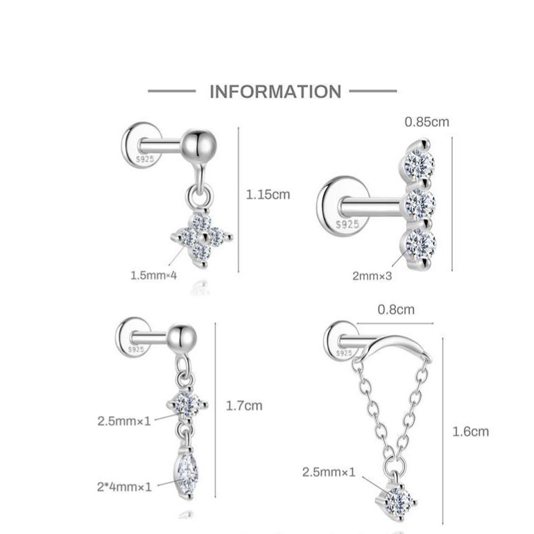 Flat-Back Moissanite Piercing YCE815 – image 5
