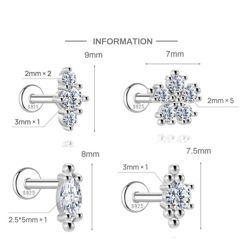 Flat-Back Moissanite Piercing YCE827 – image 5