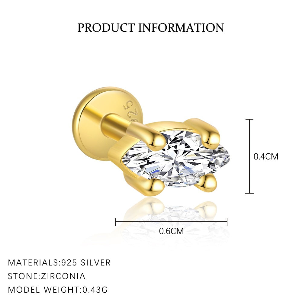 Flat-Back Zircon Stud Earrings – image 10