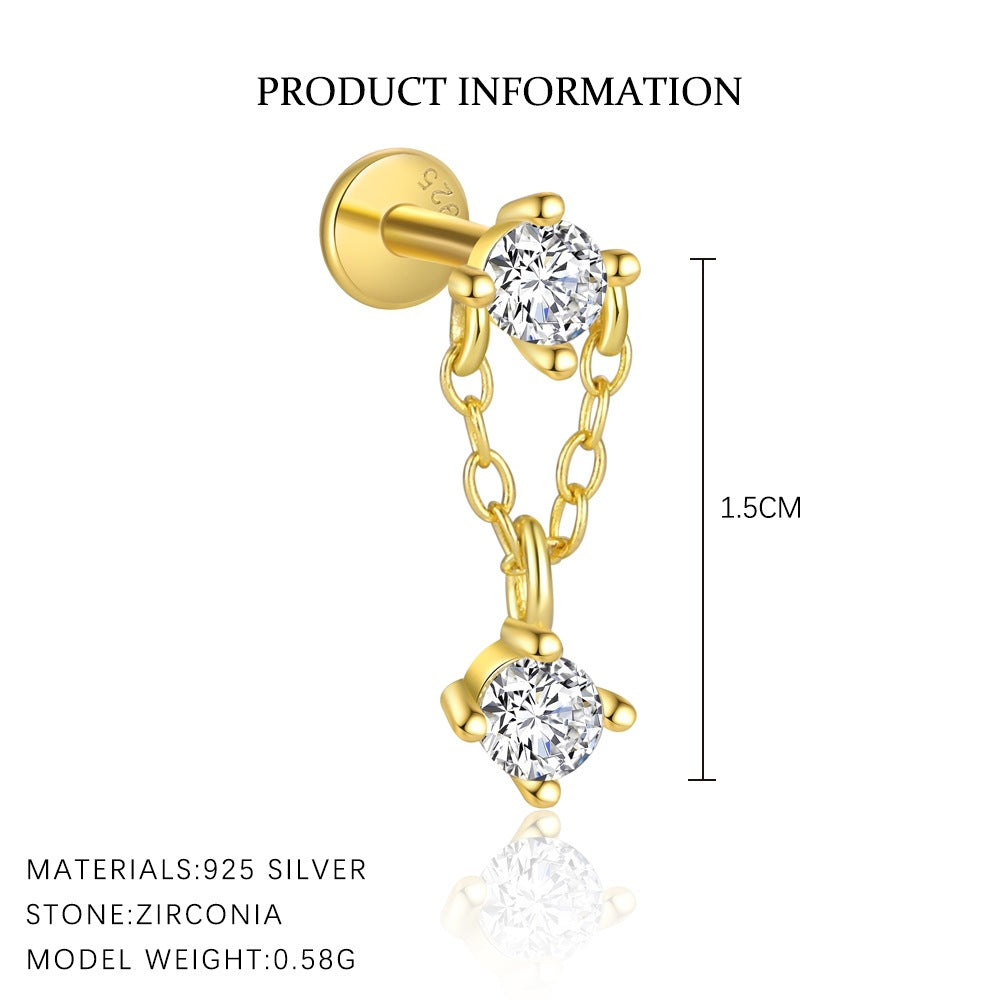 Flat-Back Zircon Stud Earrings – image 11