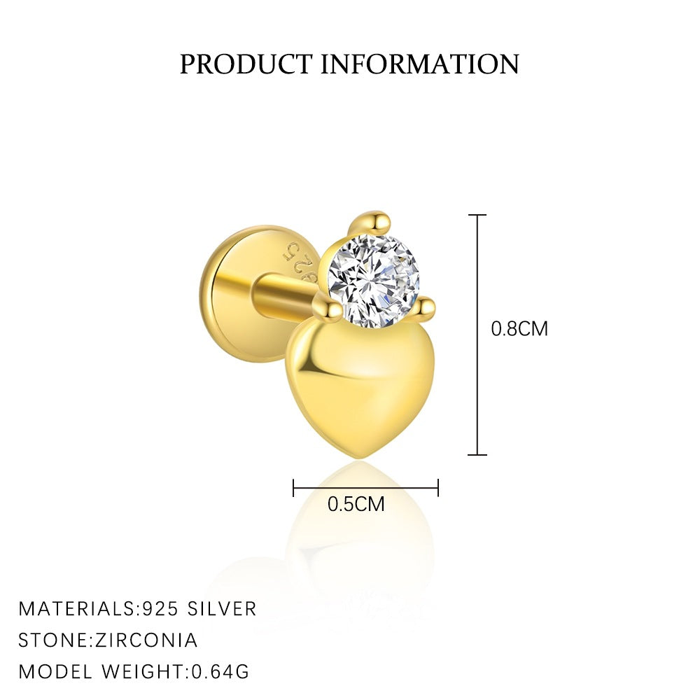 Flat-Back Zircon Stud Earrings – image 15