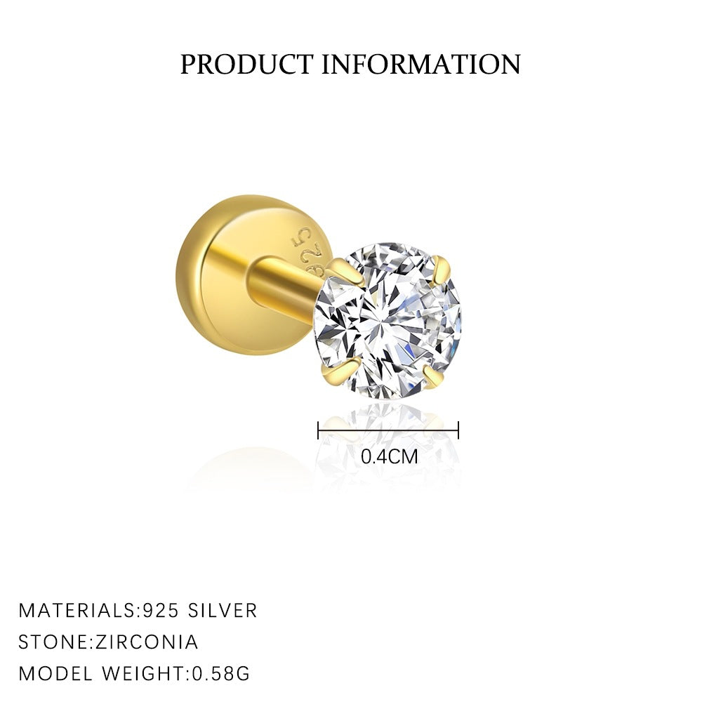 Flat-Back Zircon Stud Earrings – image 17