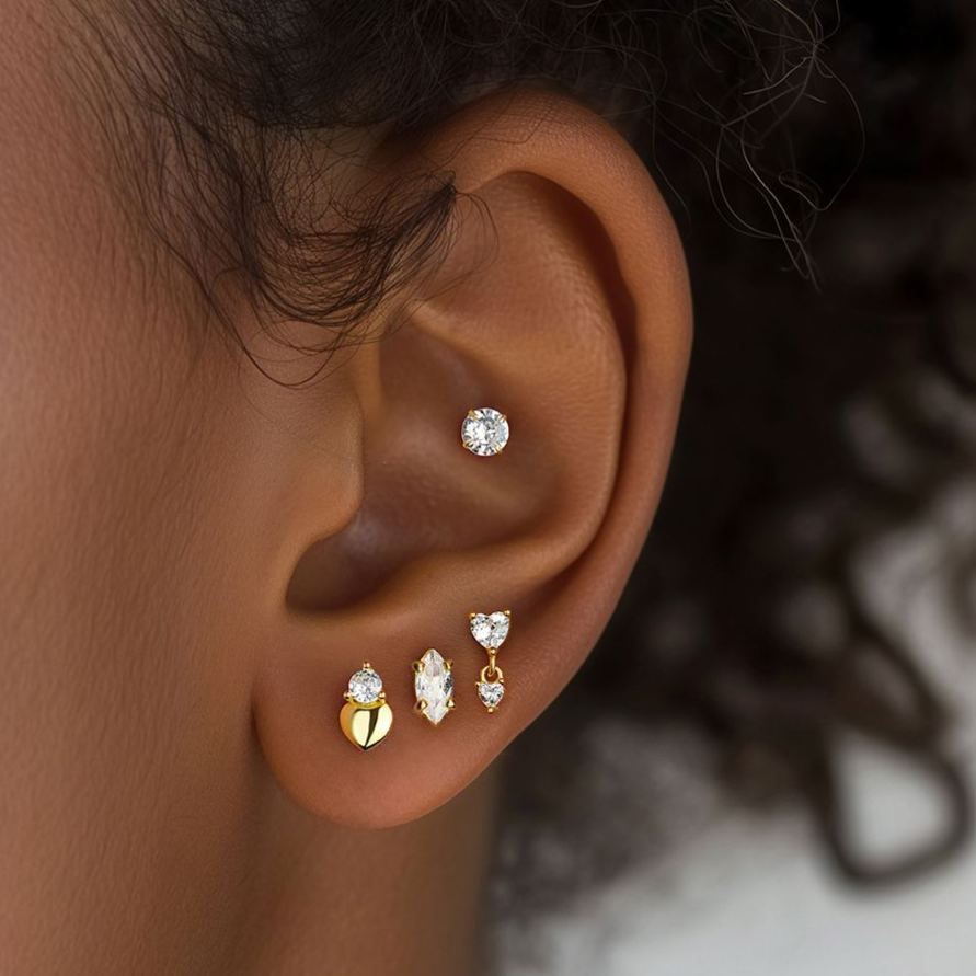 Flat-Back Zircon Stud Earrings – image 4