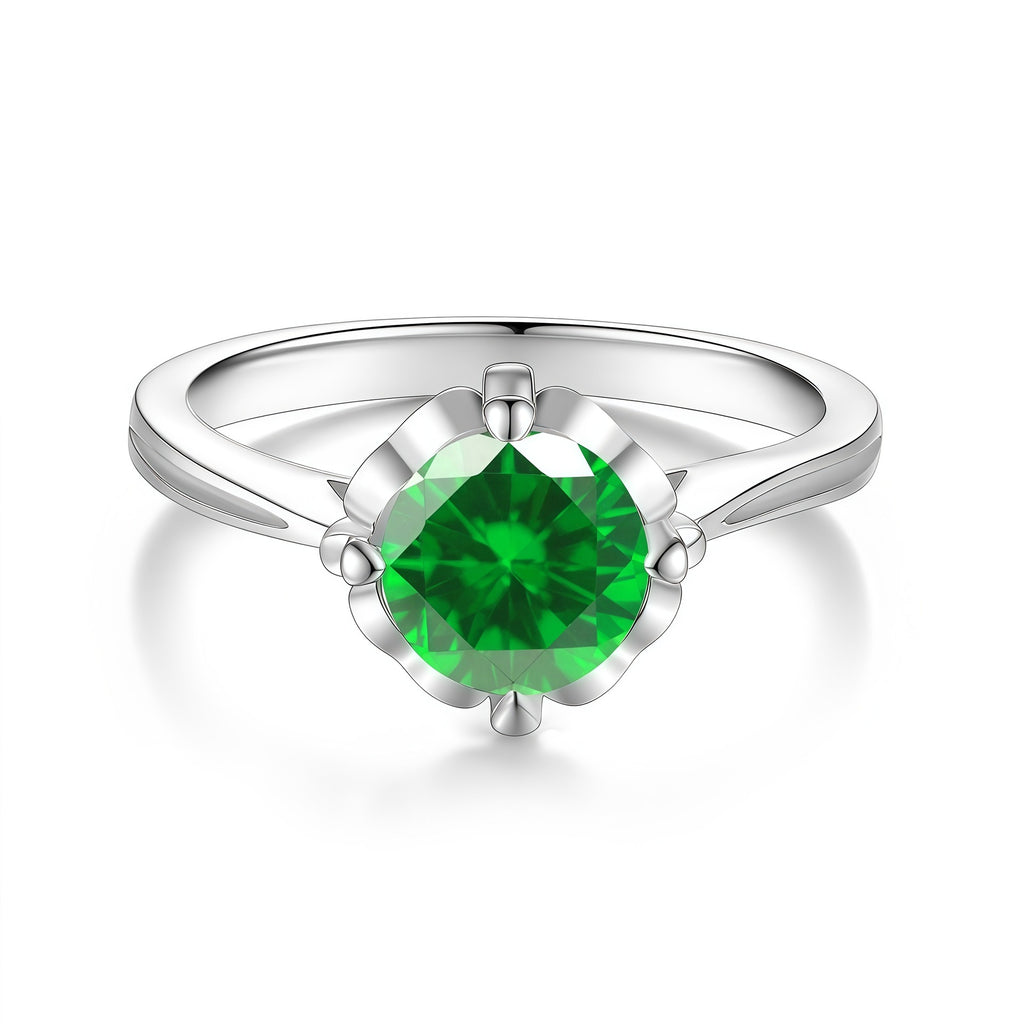 Floral Colorful Moissanite Ring – image 11