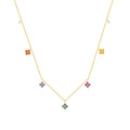 Floral Colorful Zirconia Necklace