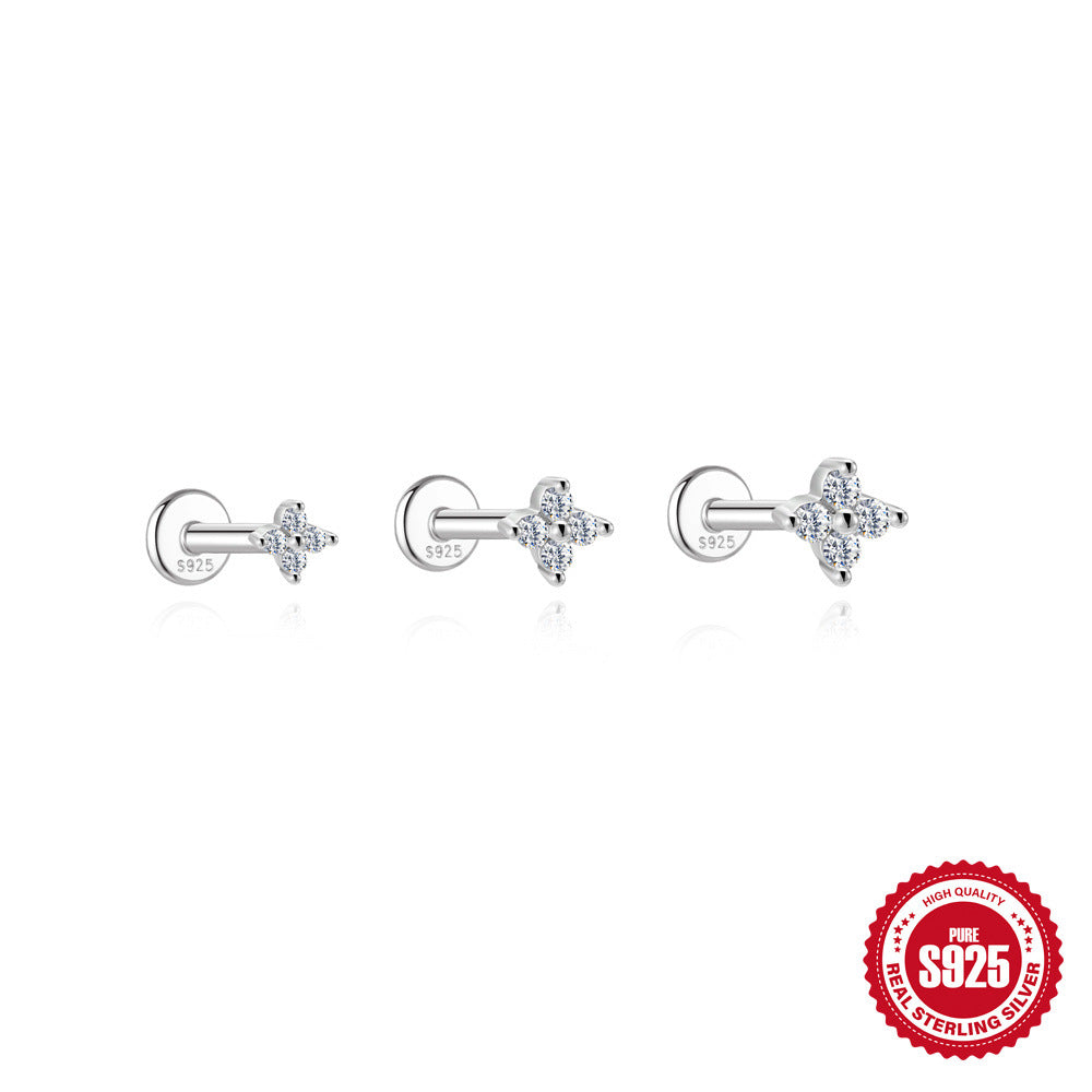 Floral Moissanite Stud Earring Set