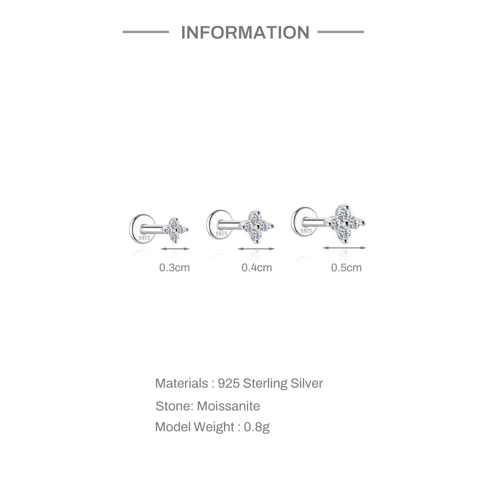 Floral Moissanite Stud Earring Set – image 5