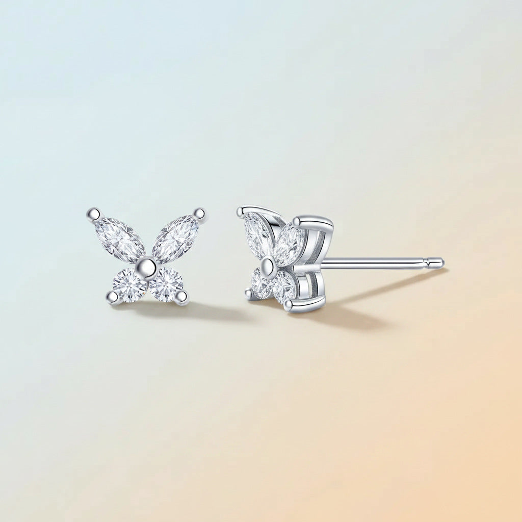 Floral Moissanite Stud Earrings – wholesale moissanite jewelry