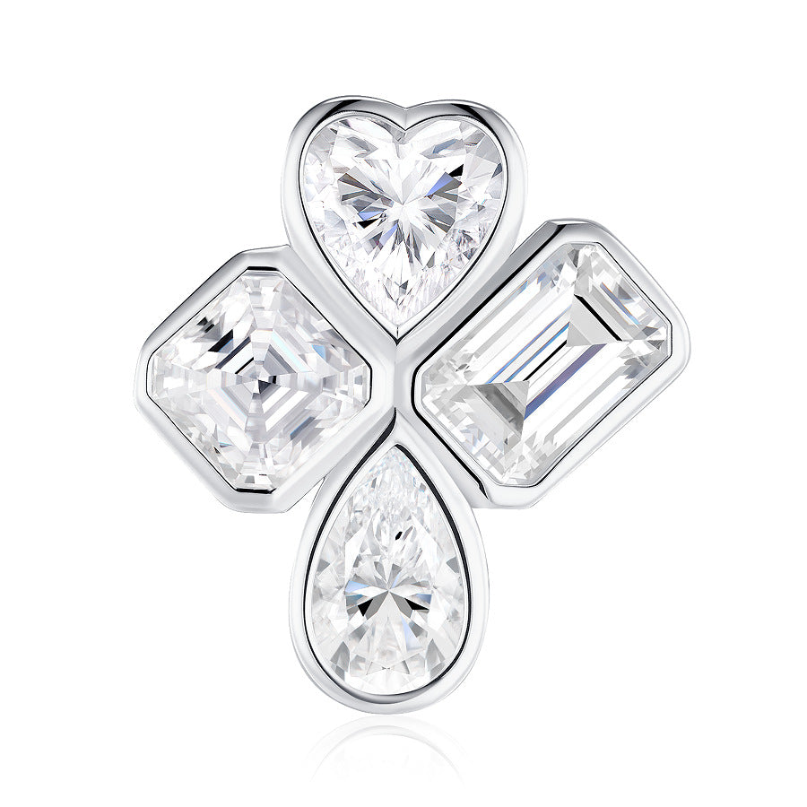 Floral Moissanite Stud Earrings – image 8