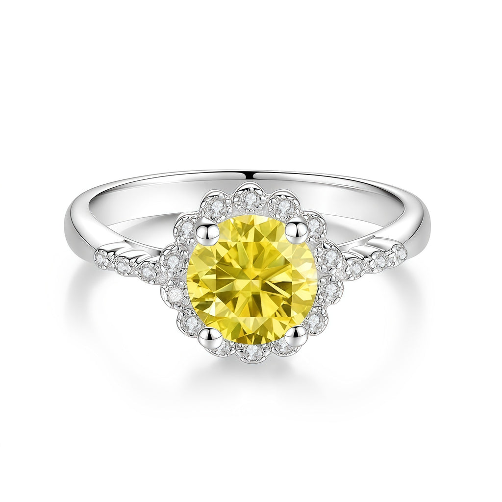 Flower Colored Moissanite Ring – image 9