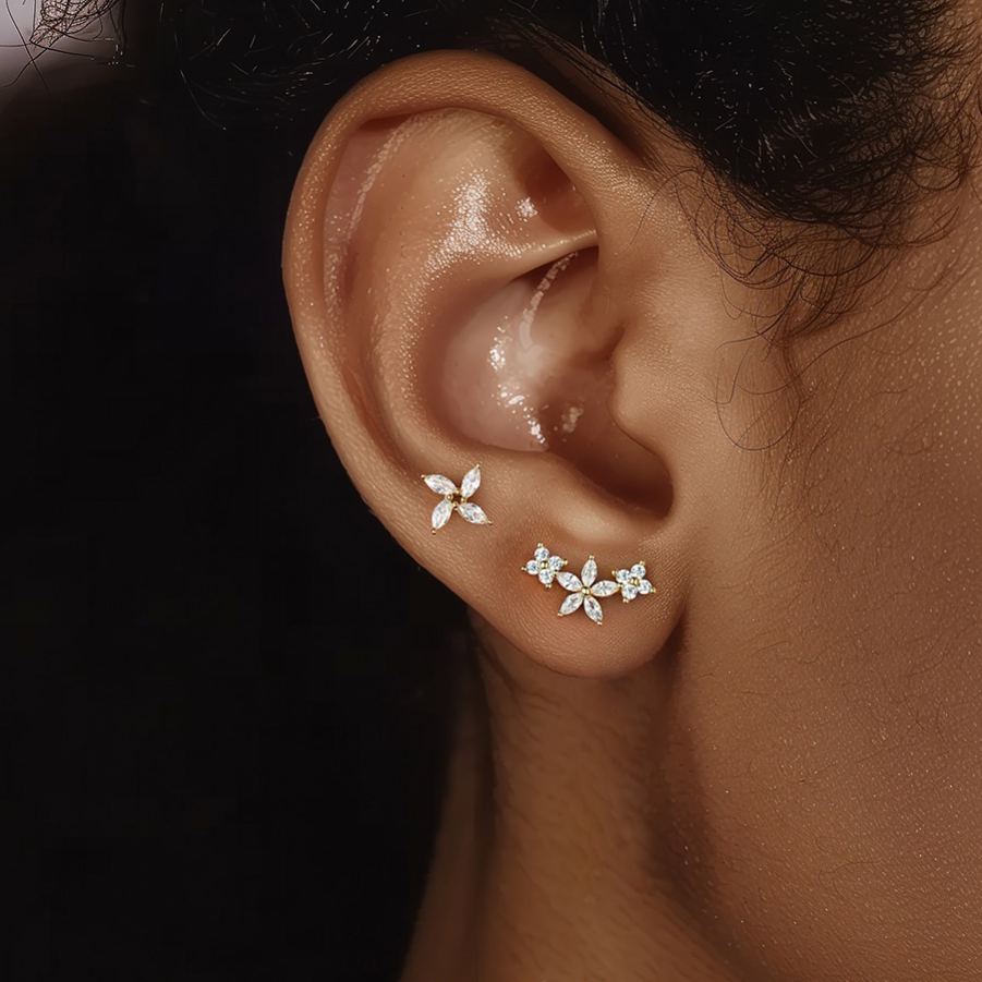 Flower Zircon Stud Earrings YCE193 – stud earrings in bulk