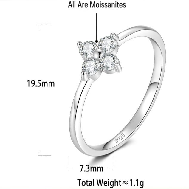 Four-Leaf Clover Moissanite Ring – image 4