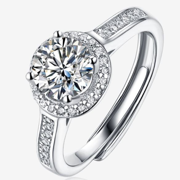 Fully Pave-Set Moissanite Adjustable Ring – wholesale moissanite rings