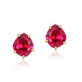 Geometric Red Corundum Earrings
