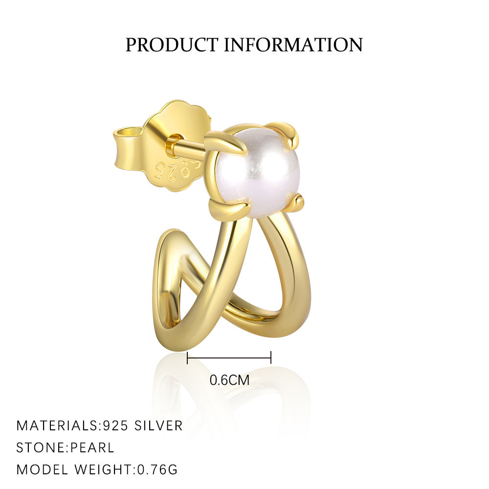 Geometric Square Pearl Stud Earrings – pearl earrings wholesale